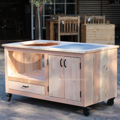 Douglas buitenkeuken met tegel en lade voor Kamado Joe Classic 3 - op wielen