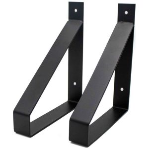 Zwart stalen wandbeugel (set van 2)