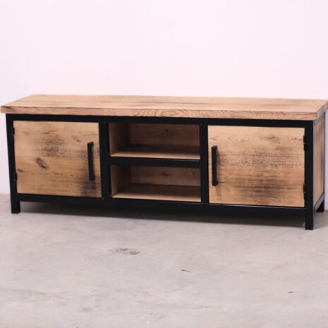 Industrieel tv meubel Brooklyn - burned oak