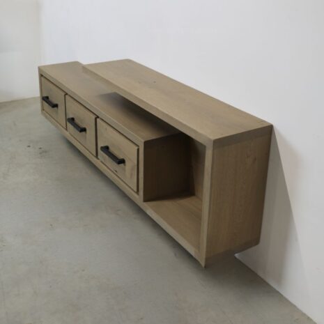 Zwevend eiken tv meubel met lades Do - massief eikenhout