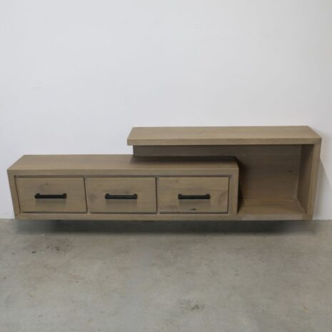 Zwevend eiken tv meubel met lades Do - schuin bovenaf gefotografeerd
