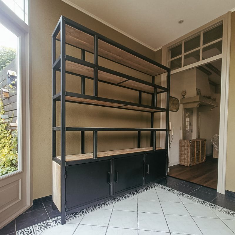 industriele kast staal en hout industriele kast staal en hout