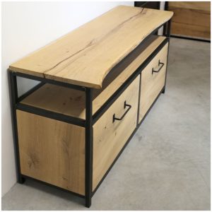 industriele tv kast boomstam warren - van eiken