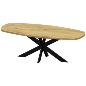 Eiken tafel deens ovaal + matrix tafelpoot 10x3