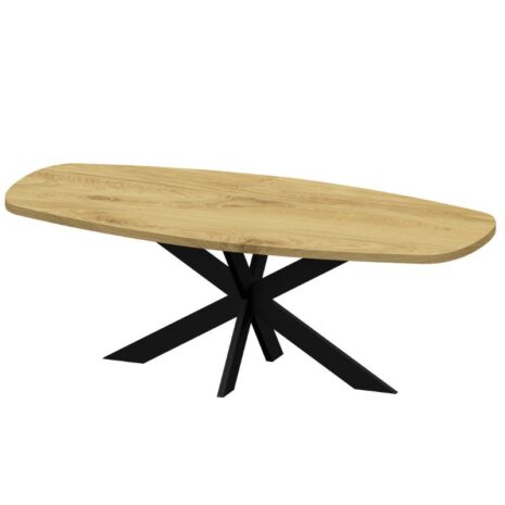 Eiken tafel deens ovaal matrix tafelpoot 10x3 1 Eiken tafel deens ovaal + matrix tafelpoot 10x3