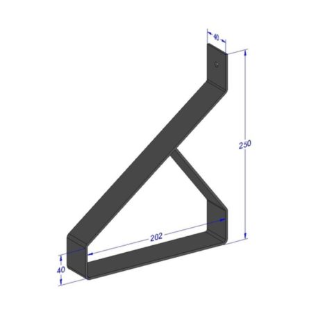20cm diepe beugel voor wandplank zwart