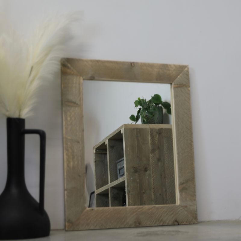 steigerhouten spiegel met old look steigerhouten rand steigerhouten spiegel met old-look steigerhouten rand