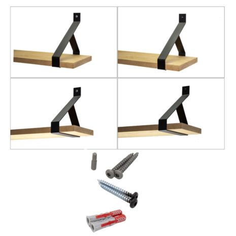 zwarte beugel voor wandplank 20cm