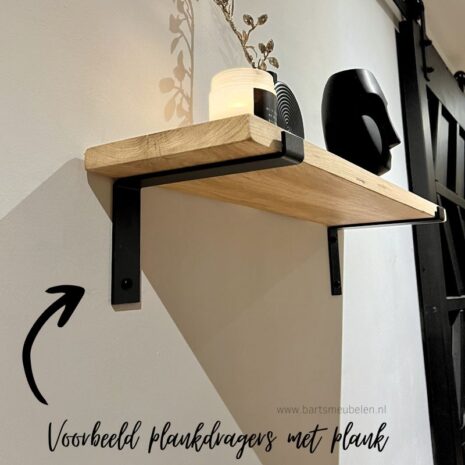 voorbeeld plankdragers zwart metaal dragend met plank