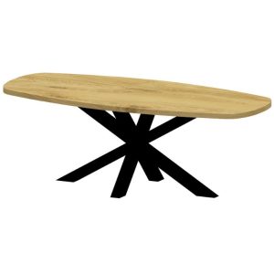 Deens ovalen eettafel + zwarte spinpoot 8x8 (40)