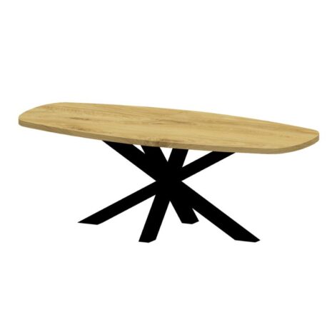 Deens ovalen eettafel + zwarte spinpoot 8x8 (40)