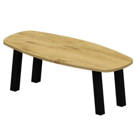 Eikenhouten tafel deens ovaal (40) met schuine poot K10