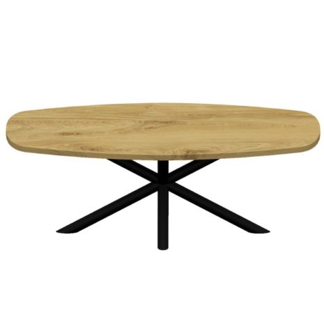 Eikenhouten tafel deens ovaal met matrix rond (40)