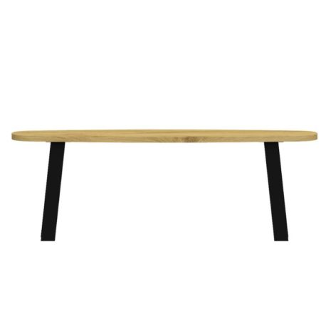 Eikenhouten tafel deens ovaal met schuine poot K10