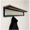 Industrieel wand kapstok 120cm enkele rij van eikenhout en staal