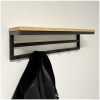 Industrieel wand kapstok 80cm enkele rij van eikenhout en staal Industrieel wand kapstok 80cm - enkele rij - van eikenhout en staal