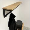 Industriele wandkapstok 120cm enkele rij van eik & staal