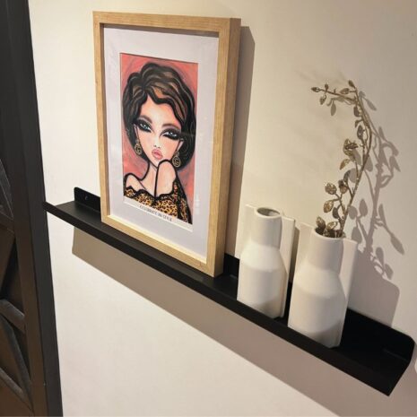 Stalen wandplank 80cm in het zwart