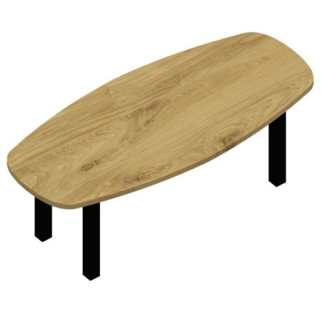 Tafel deens ovaal met zwarte poten 8x8