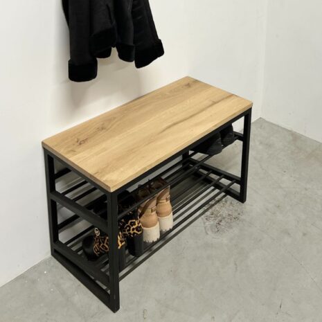 Zwart schoenenrek industrieel 80cm