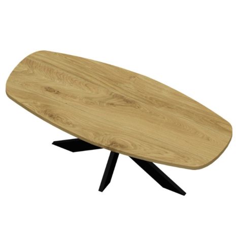 deens ovalen eettafel met spinpoot 12x4