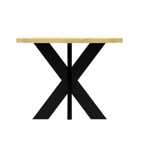 deens ovalen eettafel met spinpoot 12x4. vanaf kop gezien