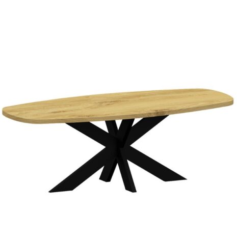 deens ovalen eettafel met spinpoot 12x4. zijaanzicht deens ovalen eettafel met spinpoot 12x4. - zijaanzicht