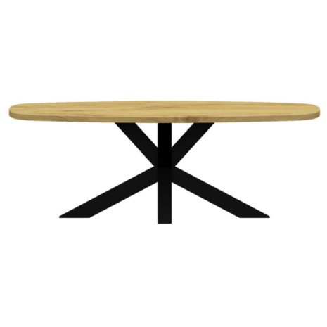 deens ovalen tafel met matrix poot zwart 10x10 - zijaanzicht
