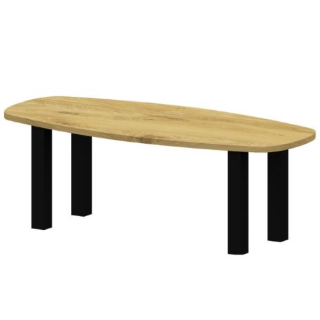 eiken Tafel deens ovaal met mat-zwarte poten 10x10