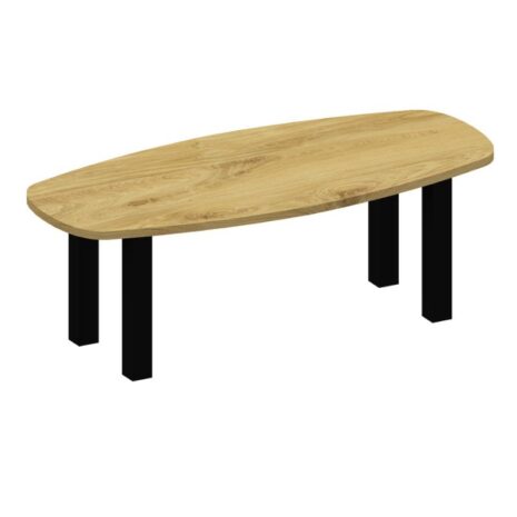 eiken Tafel deens ovaal + zwarte poten 10x10