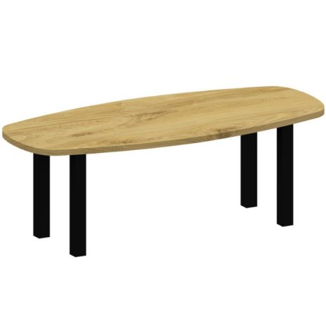 eiken Tafel deens ovaal + zwarte poten 8x8