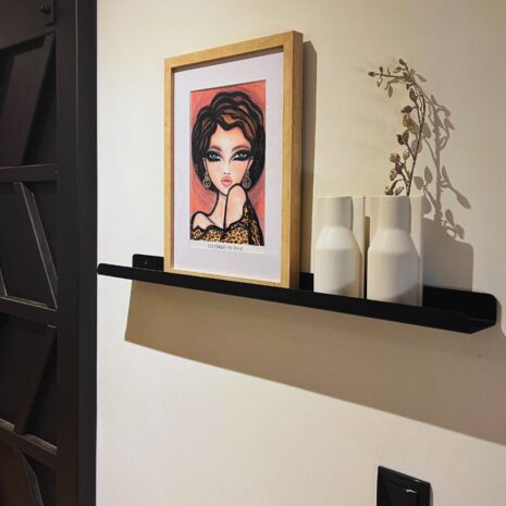 stalen wandplank 80cm met afgeronde hoeken