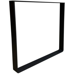 u poot van zwart stalen strip