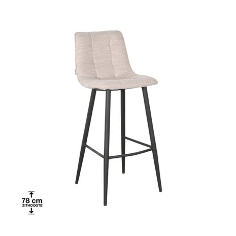 0Barkruk Jelt Naturel Boucle 42x46x105 Cm Perspectief Hoogte