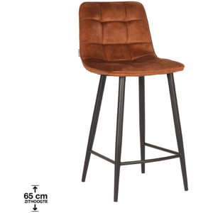 Barkruk Jelt - Oker Velours - Zithoogte 65