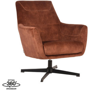 LABEL51 Fauteuil Toby - Rust - Velours