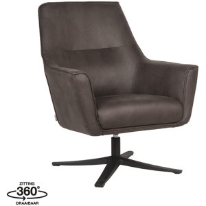 LABEL51 Fauteuil Tod - Antraciet - Microfiber