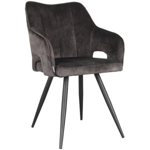 LABEL51 Eetkamerstoel Noud - Antraciet - Velours