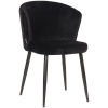 0Eetkamerstoel Wave Zwart Fluweel 58x60x85 cm Perspectief 1 0Eetkamerstoel Wave Zwart Fluweel 58x60x85 cm Perspectief 1