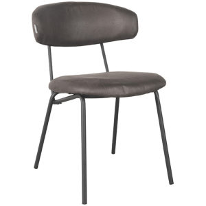 LABEL51 Eetkamerstoel Zack - Antraciet - Microfiber