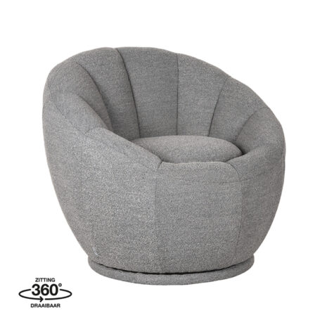 0Fauteuil Crown Grijs Boucle 83x77x72 cm Perspectief 360