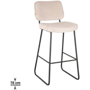 LABEL51 Barkruk Noah - Naturel - Ribcord - Zithoogte 78