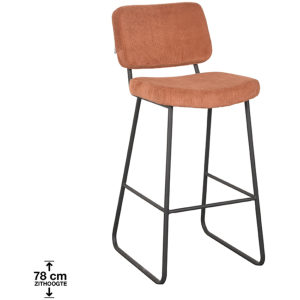 LABEL51 Barkruk Noah - Rust - Ribcord - Zithoogte 78