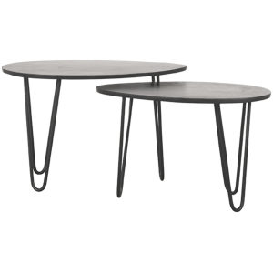 Salontafel set van 2 Frisk Zwart Mangohout