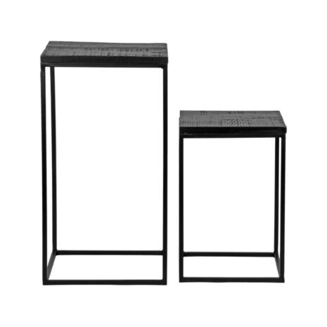 0Set Plantenzuilen Vintage Zwart Mangohout 35x35x65 cm Voorkant 0Set Plantenzuilen Vintage Zwart Mangohout 35x35x65 cm Voorkant