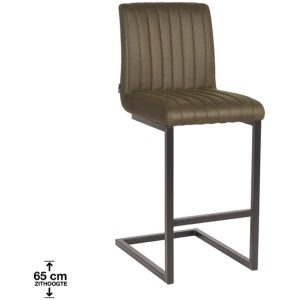 Barkruk Milo - Army Green Microfiber - Zithoogte 65