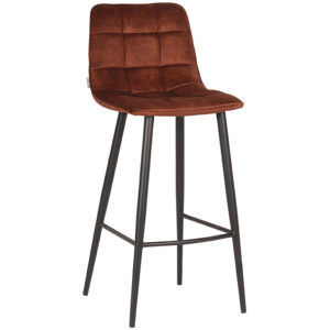 LABEL51 Barkruk Jelt - Rust - Velours - Zithoogte 78