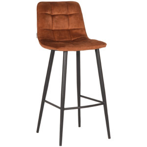 LABEL51 Barkruk Jelt - Oker - Velours - Zithoogte 78