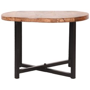 LABEL51 Bijzettafel Dex - Rough - Mangohout - Rond - 60 cm