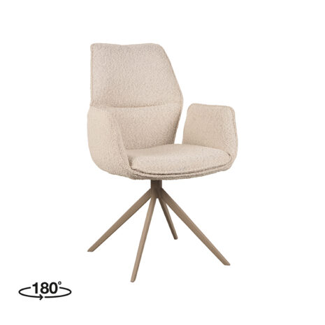 0dining chair mellow 58x63x92 cm touch naturel grey metal perspectief 180